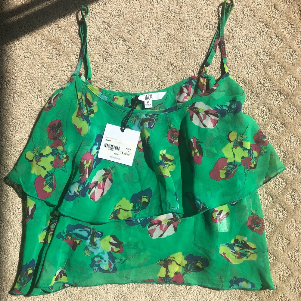 NWT Jack BB Dakota Green Floral Top